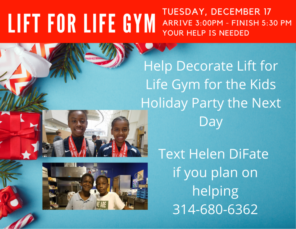 Lift for Life Gym Holiday Party Decorating December 17-2019