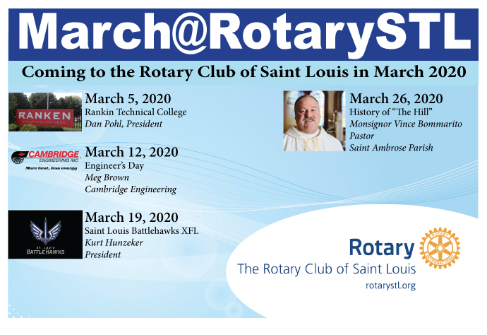 March 2020 Programs @ St Louis Rotary