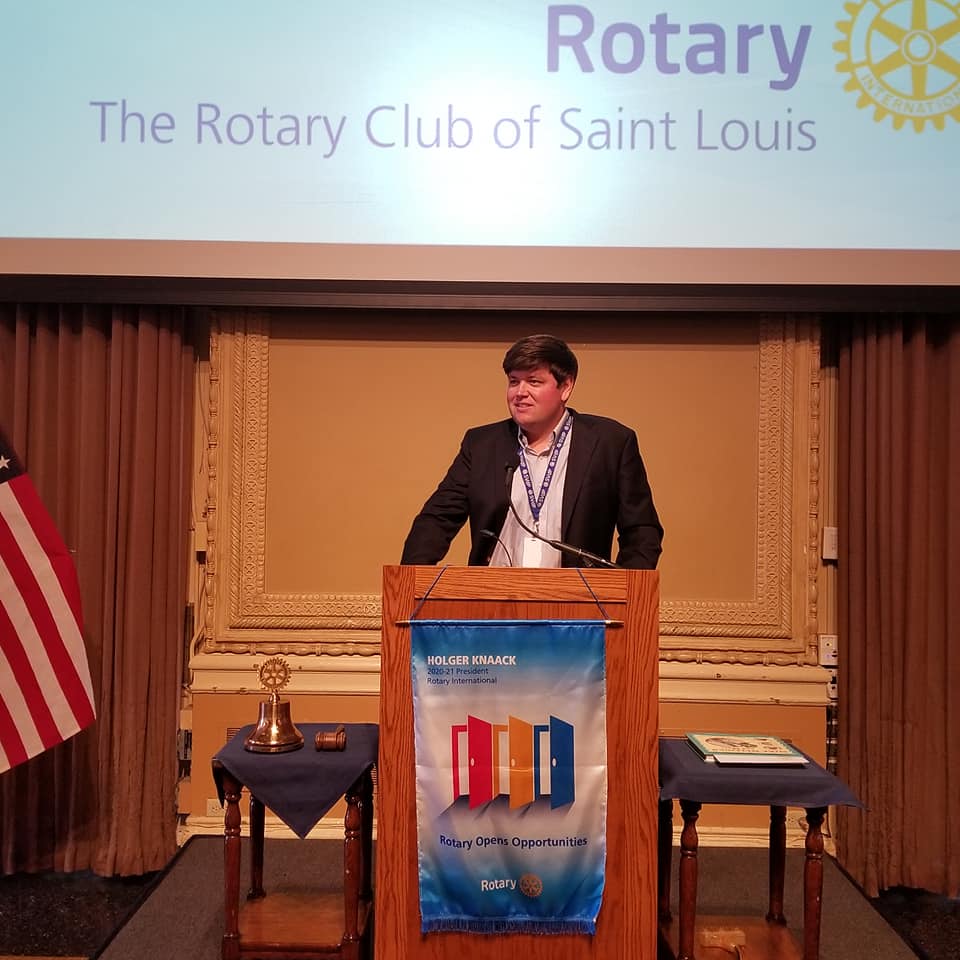 Ryan Carney St Vincent de Paul speaking at St Louis Rotary Club 10-15-20