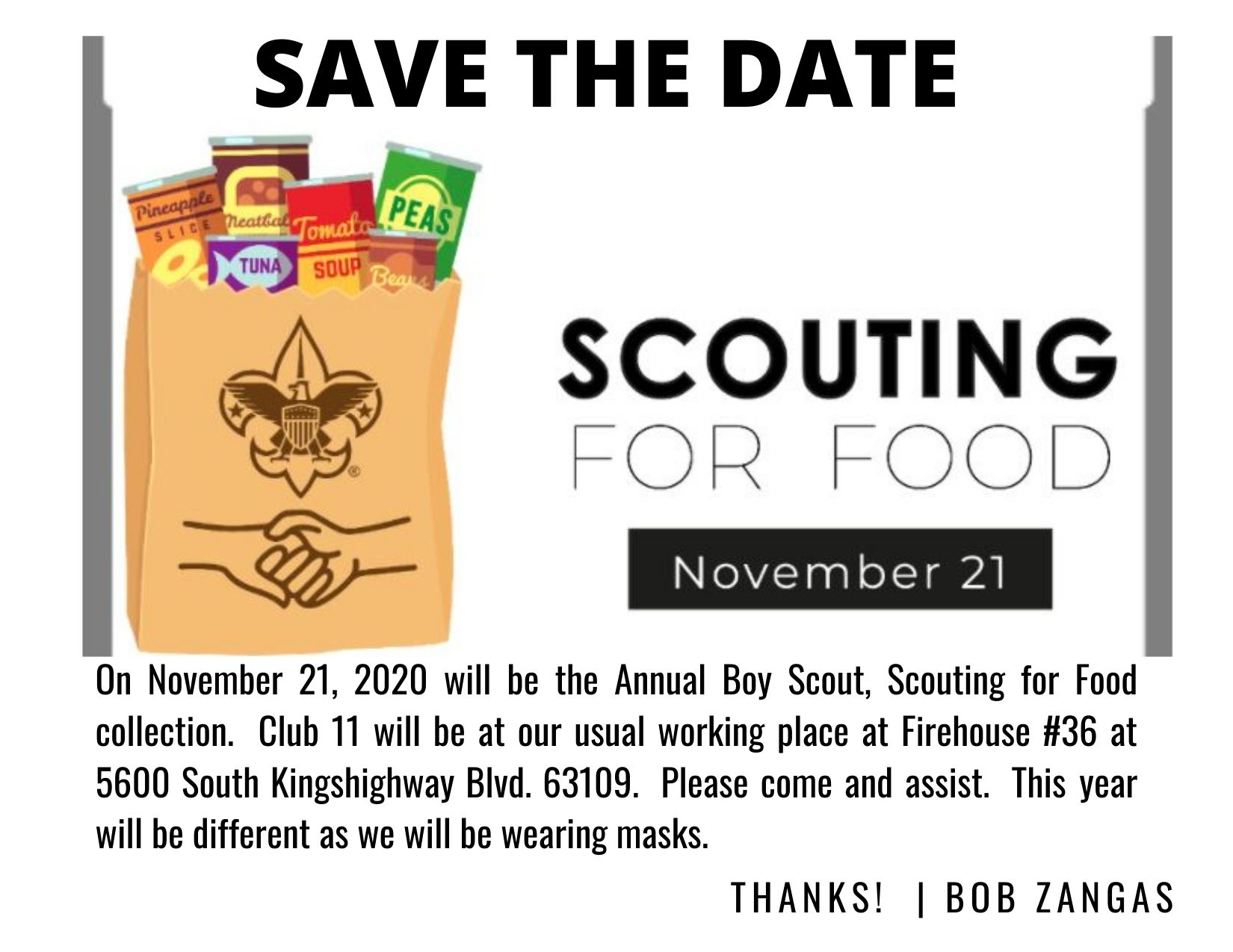 Scouting for Food Collection 11-21-20