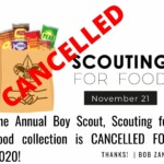 the Annual Scouting for Food Drive has been cancelled for 2020