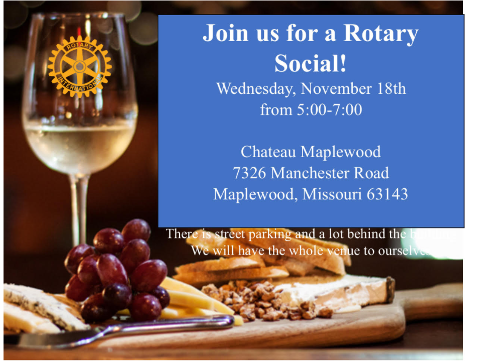 Rotary Social November 18 @ Chateau Maplewood