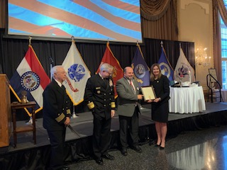 Rotarian Matthew Wilson receiving his 2021 Veteran of Achievement Award