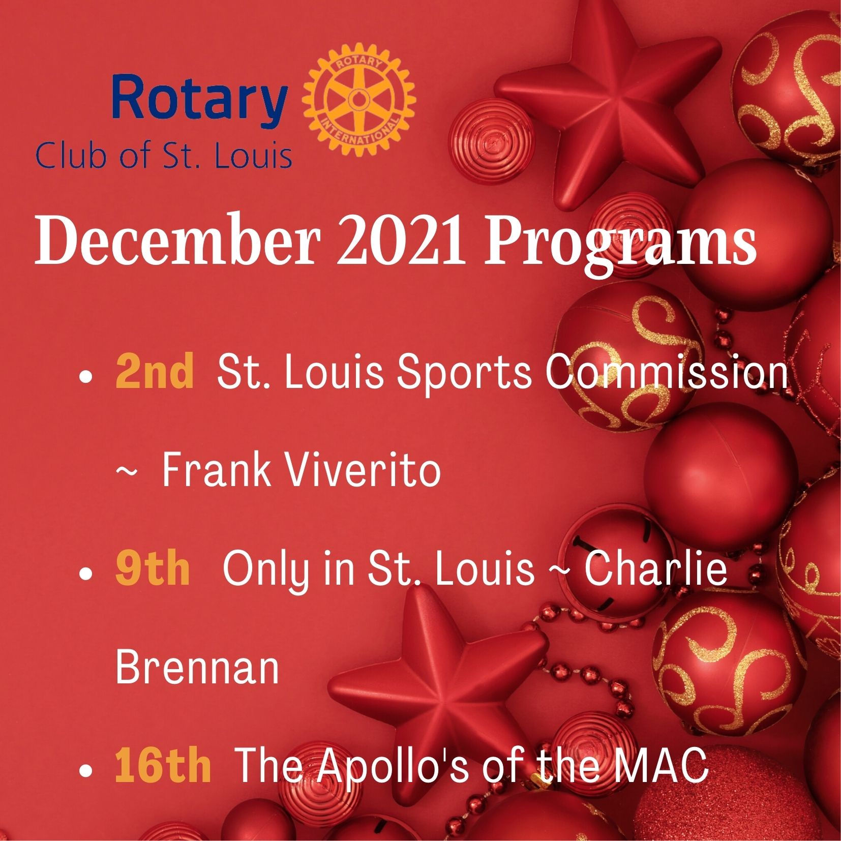St Louis Rotary December 2021 Programs