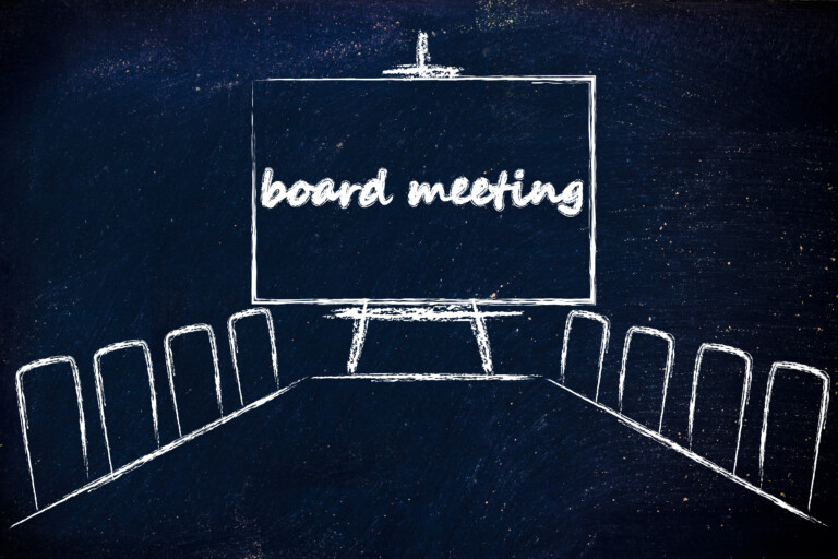 management board meeting room with whiteboard