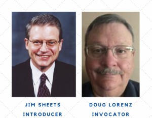 Jim Sheets, Introducer & Doug Lorenz, Invocator for St. Louis Rotary lunch on 8-12-21