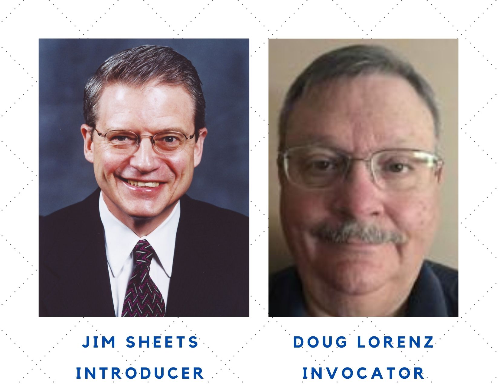Jim Sheets, Introducer & Doug Lorenz, Invocator for St. Louis Rotary lunch on 8-12-21