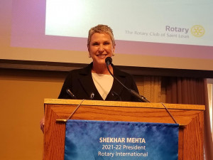 Amy Shaw, President & CEO of Nine, PBS speaking at St. Louis Rotary on 9-30-21