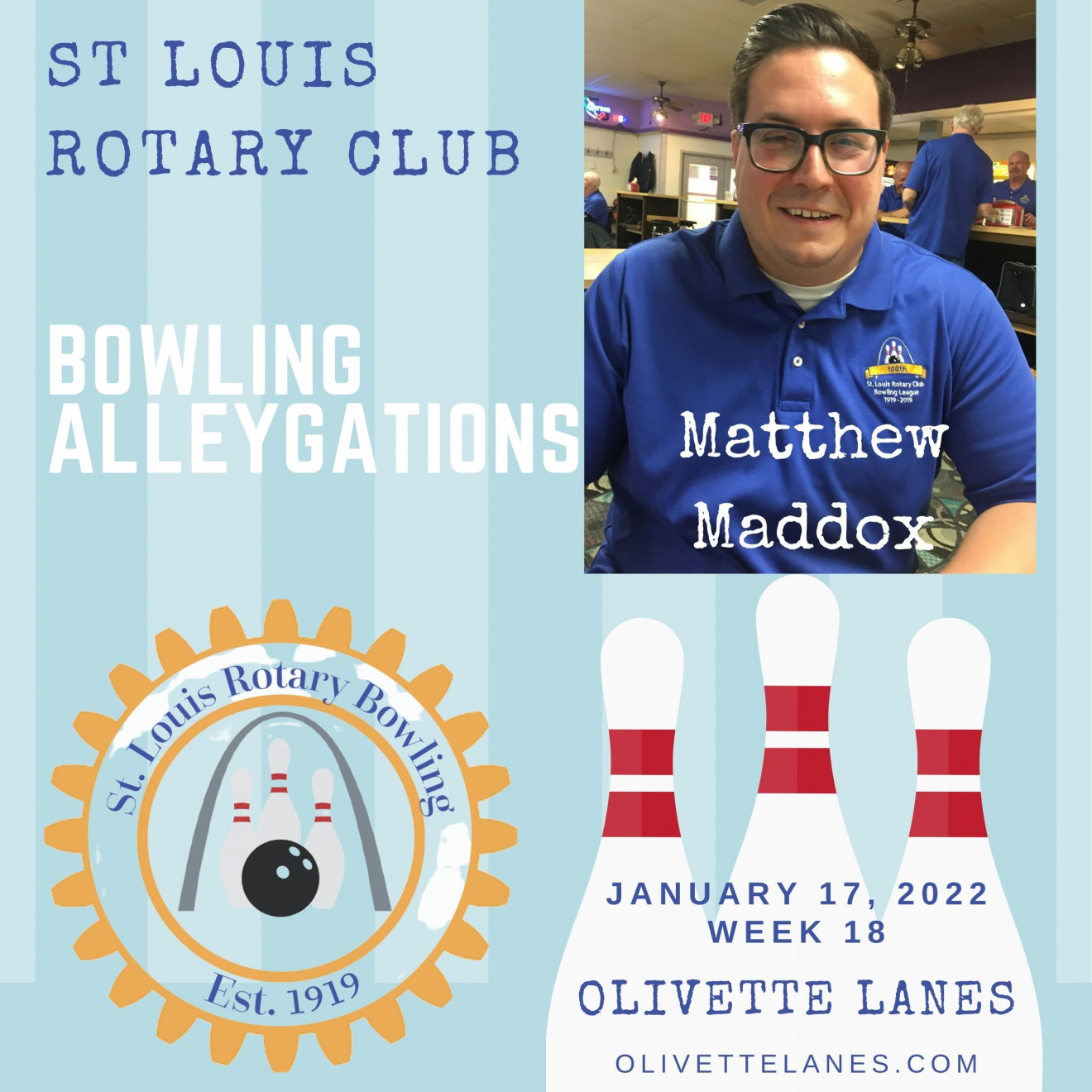 Matthew Maddox, Bowling Alleygations, Week 18 at Olivette Lanes