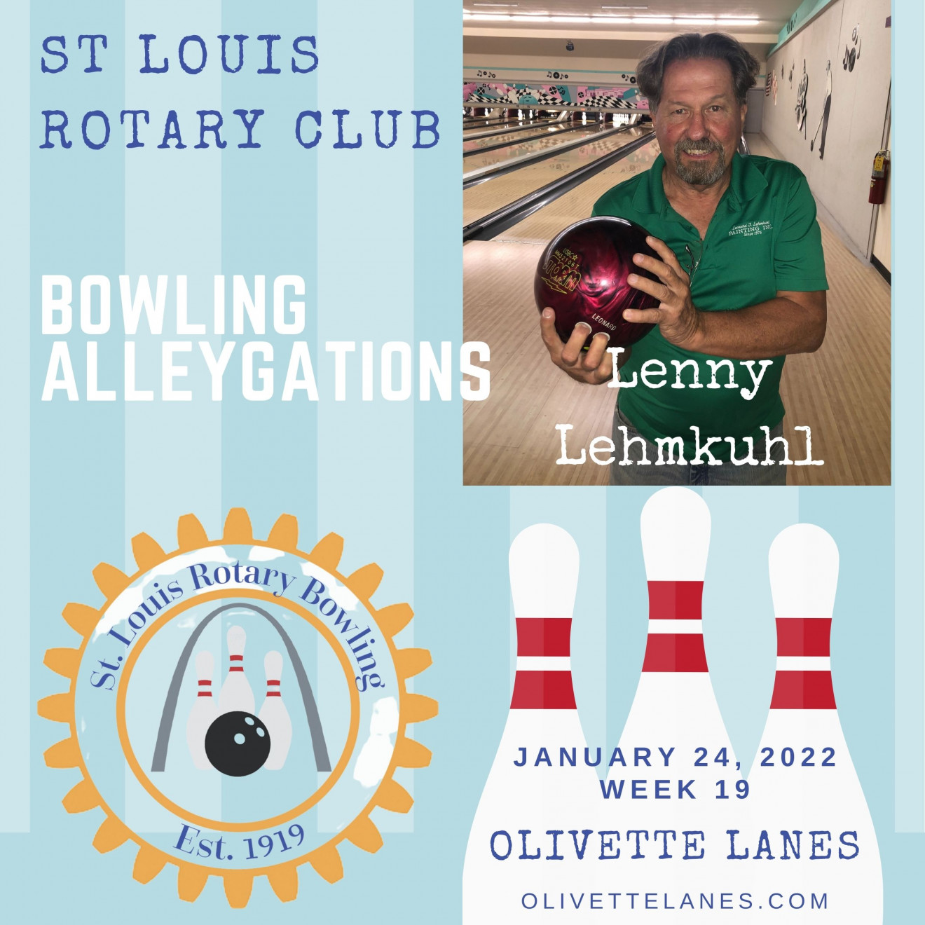 Lenny Lehmkuhl with bowling alleygations for 1-24-22, week 19