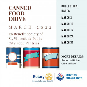 Canned food drive March 2022
