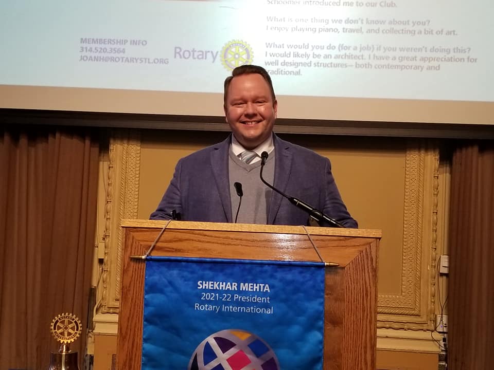 Matt Chanbers, KMOV speaking at St. Louis Rotary on 2-10-22