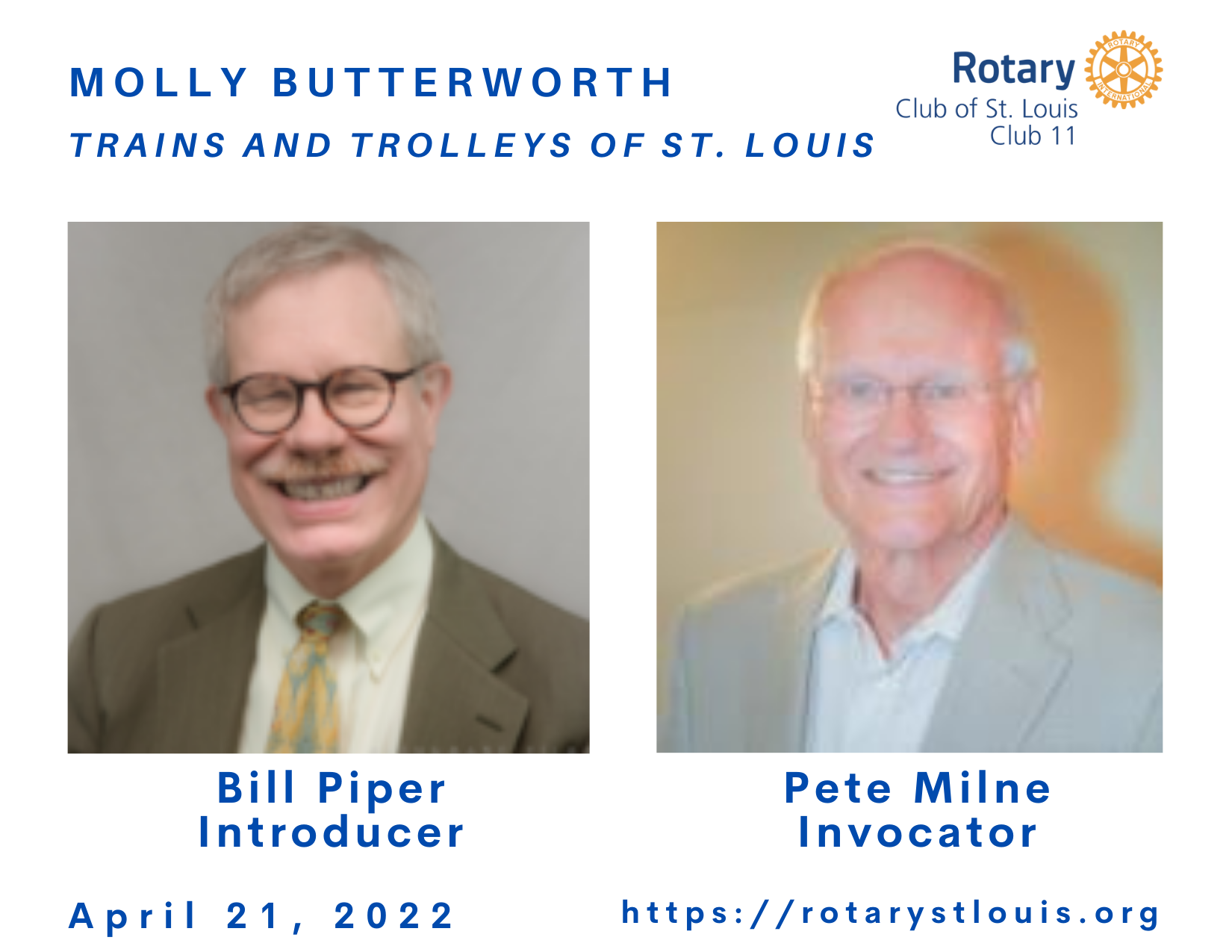 Bill Piper, Introducer & Pete Milne, Invocator 4-21-22