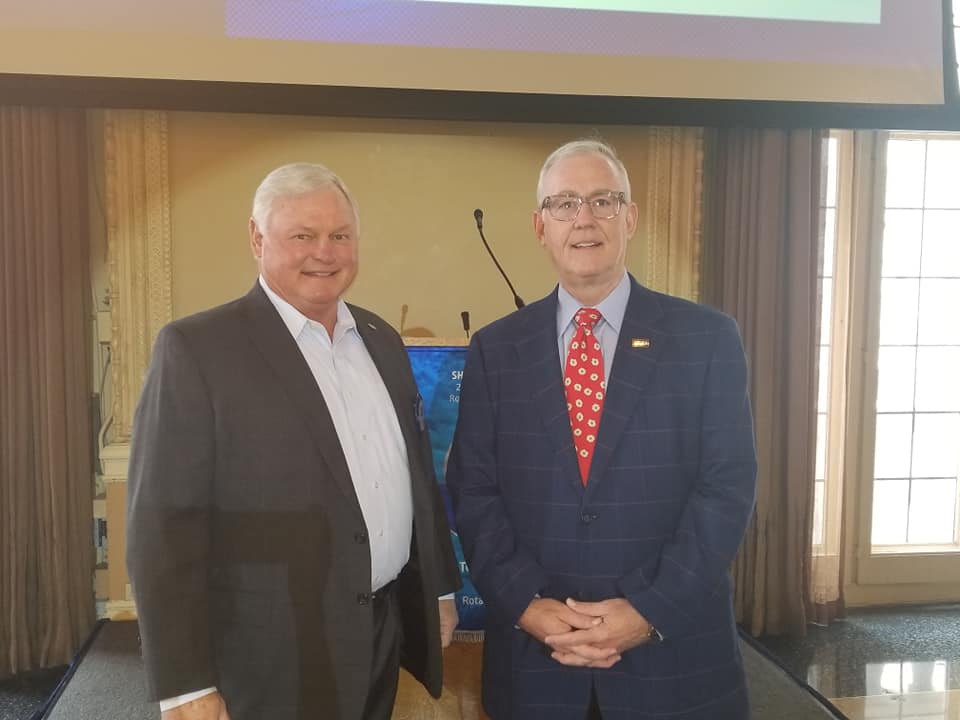 President Jack Windish & Dr. Jim Curtis Ph.D. (speaker) at St. Louis Rotary 3-31-22