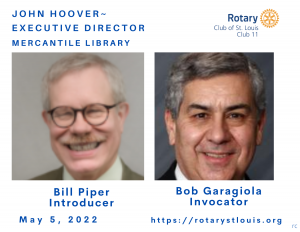 Bill Piper, Introducer and Bob Garagiola, Invocator 5-5-22