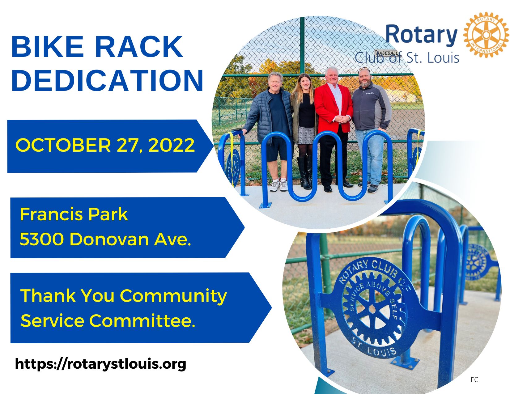 October 27, 2022 Bike Rack Dedication at Francis Parkl