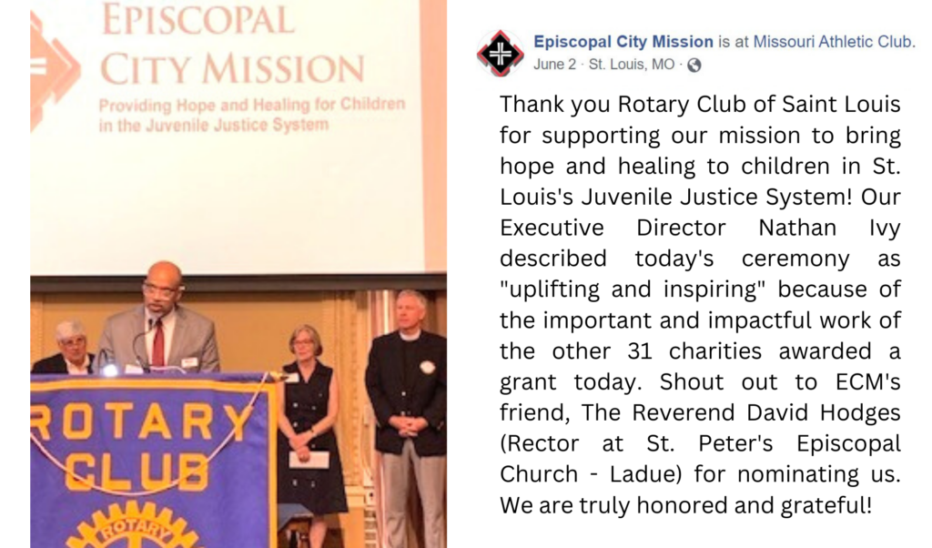 Episcopal City Mission thanks St. Louis Rotary for 2023 Grant