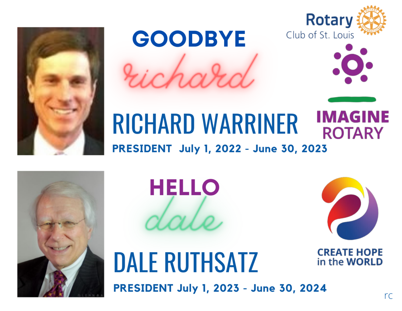 Goodbye Richard ~ Changing of the Guard @ St. Louis Rotary | June 29, 2023