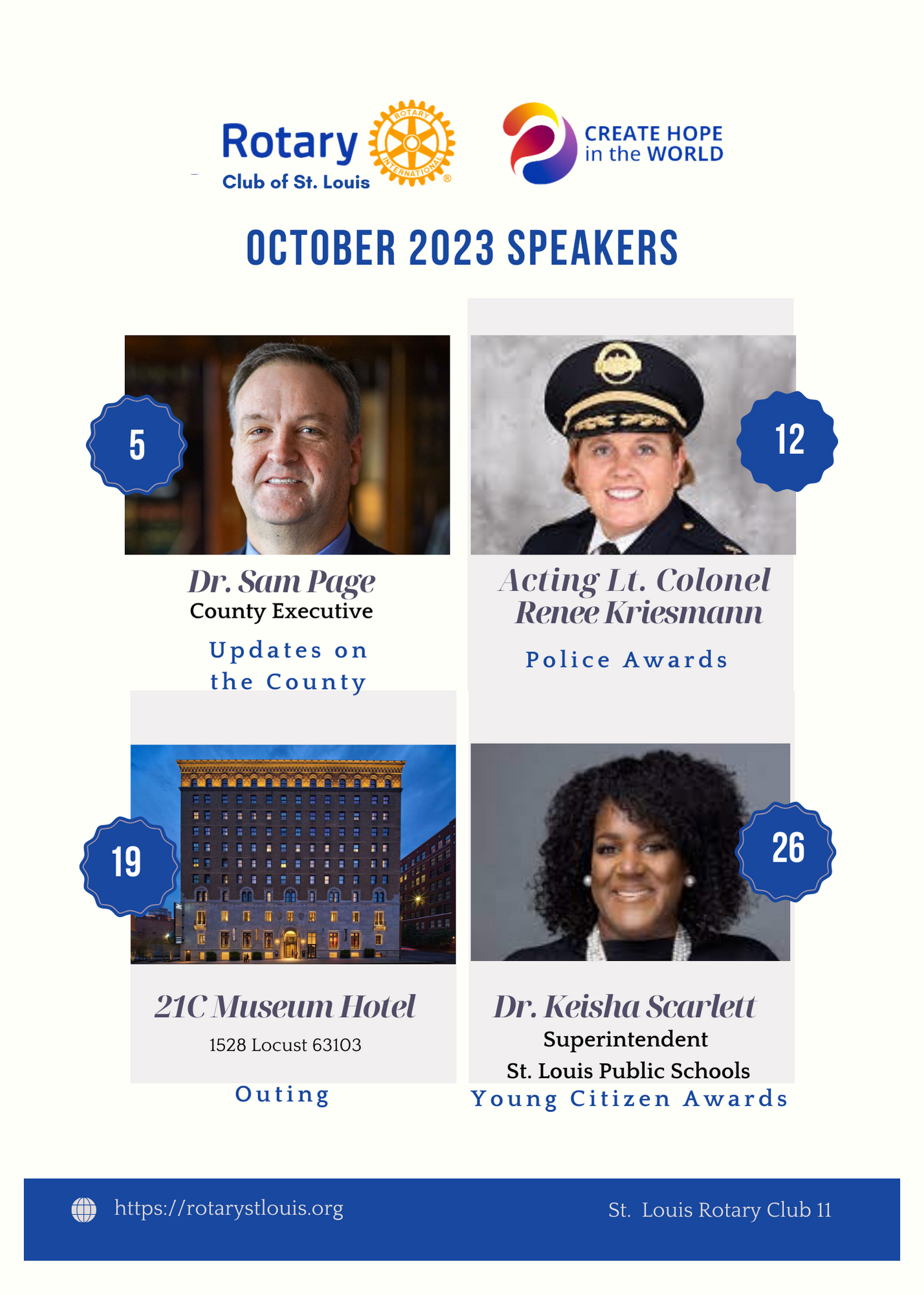 October 2023 speakers at St. Louis Rotary Club 11