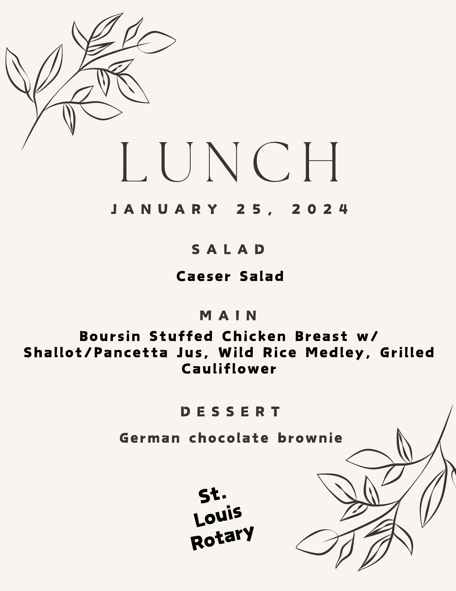 Lunch menu 1-25-24