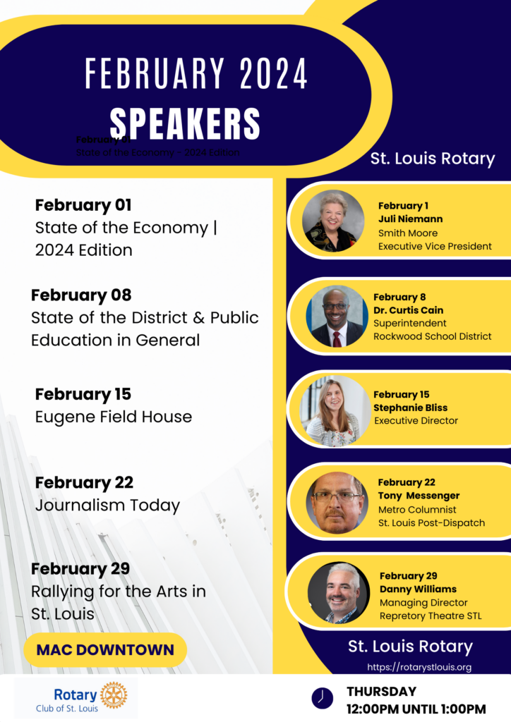 February 2024 Speakers at St. Louis Rotary