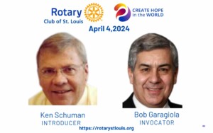 Ken Schuman - Introducer and Bob Garagiola - Invocator 4-4-24-at STL Rotary Club