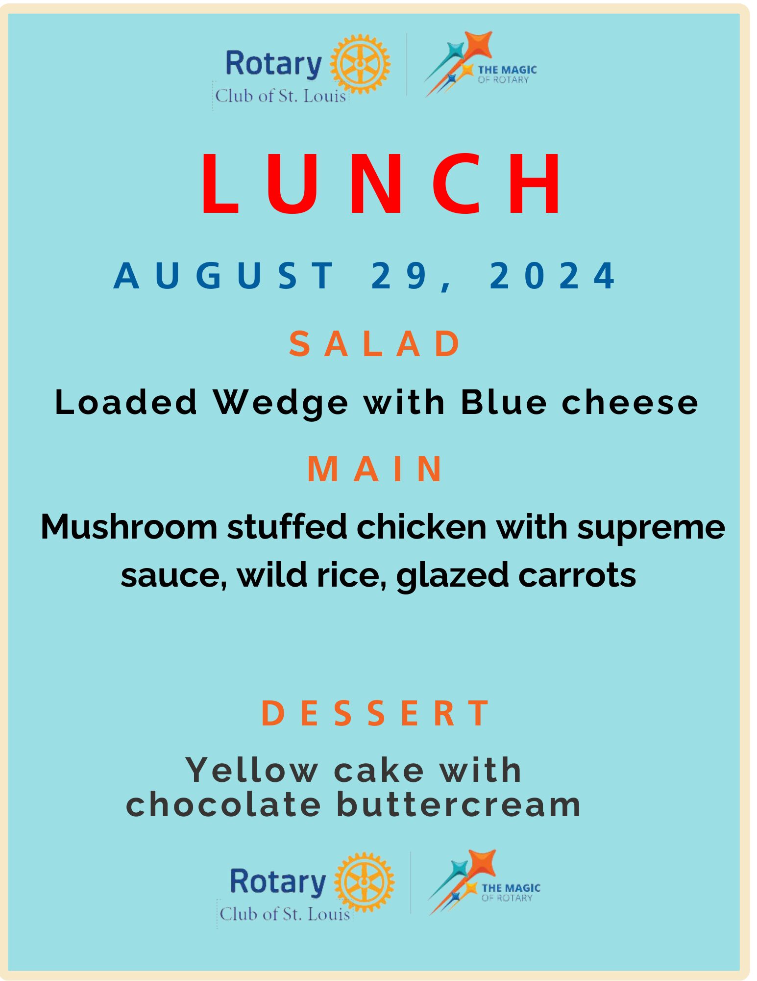 Lunch menu 8-29-24