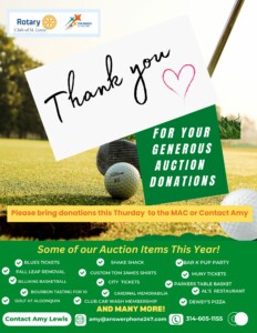 Thank you for your generous donations for the Charity Golf Tournament 2024