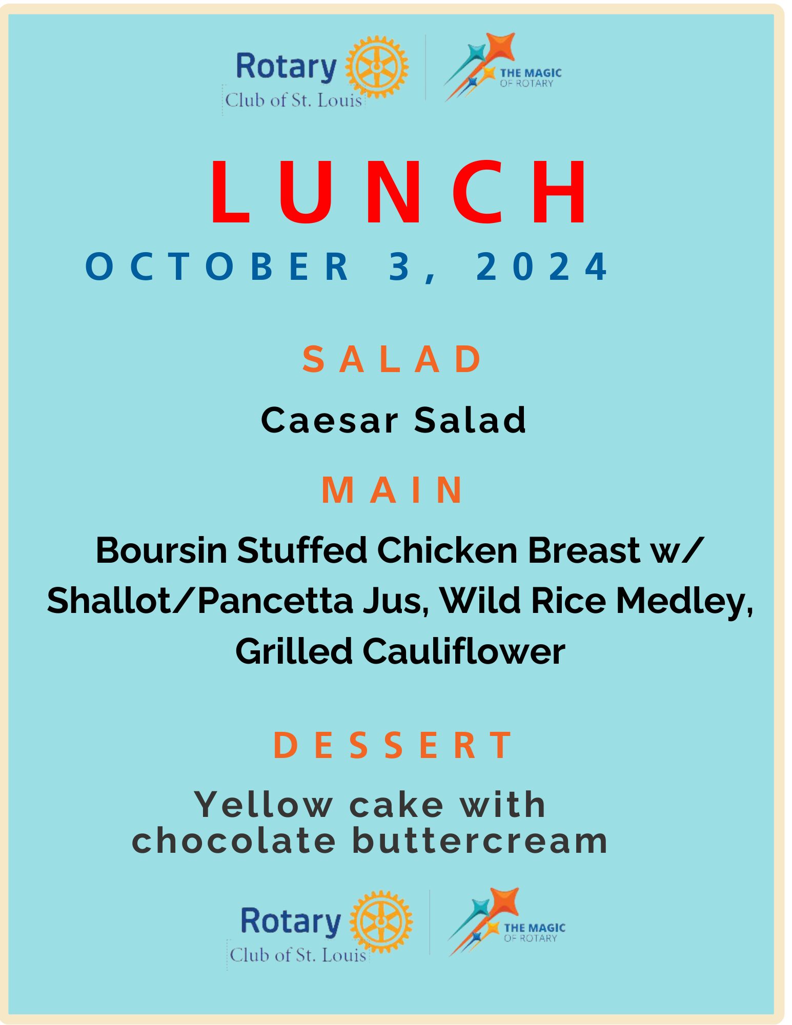 10-3-24 Lunch menu