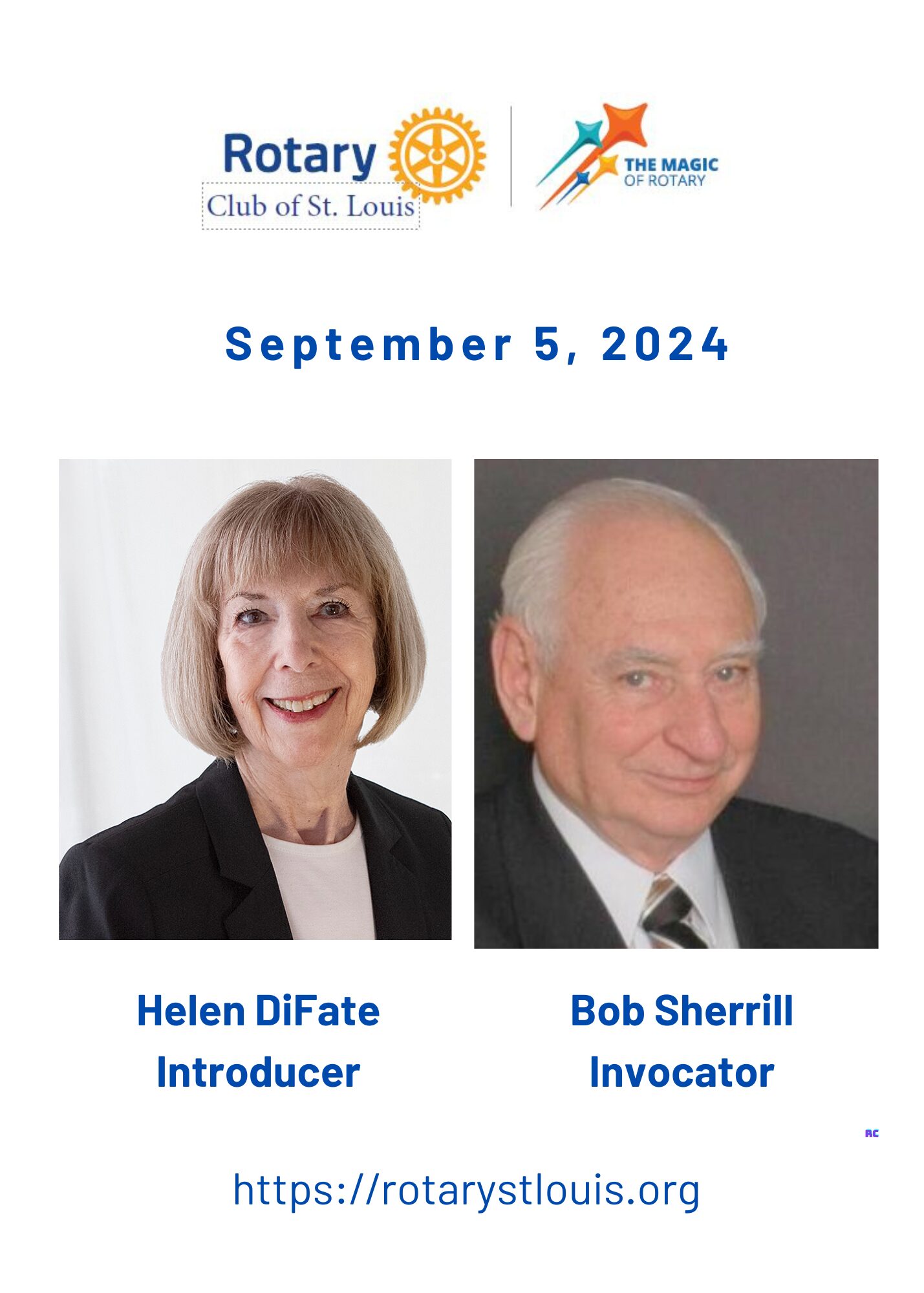 9-5-24 Helen DiFate, Introducer and Bob Sherrill, Invocator