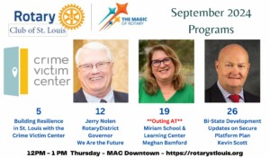 September 2024 Programs at St. Louis Rotary Club