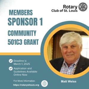 Club Members may submit 1 grant application for consideration -Community 5013c