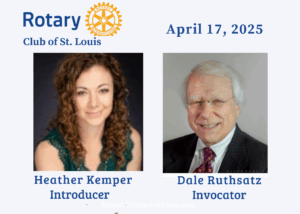 Program Leaders 4-19-25 Heather Kemper, Introducer and Dale Ruthsatz, Invocator 4-17-25
